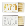 Custom Wedding Matchboxes with Gold Matches