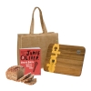 Jamie Oliver Cookbook with Salt & Pepper Timber Chopping Board & Jute Bag