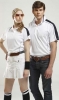Polo Shirt With Contrast Stripe Design On Shoulders