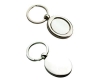 Round Metal Keyring with Shiny Chrome